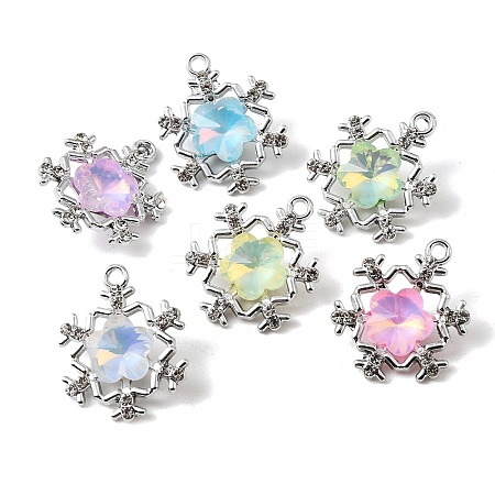 UV Plating Alloy Glass Pendants FIND-K032-02P-1