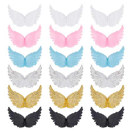 ARRICRAFT 24Pcs 6 Colors Plastic Angel Wings Ornament DIY-AR0002-99A-1