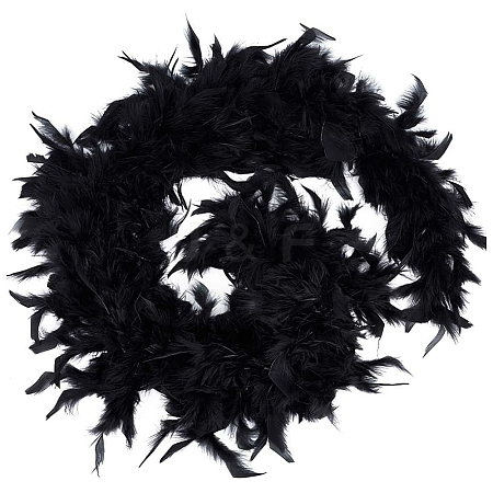 Turkey Feathers Fluff Boa for Dancing FIND-WH0126-125A-1
