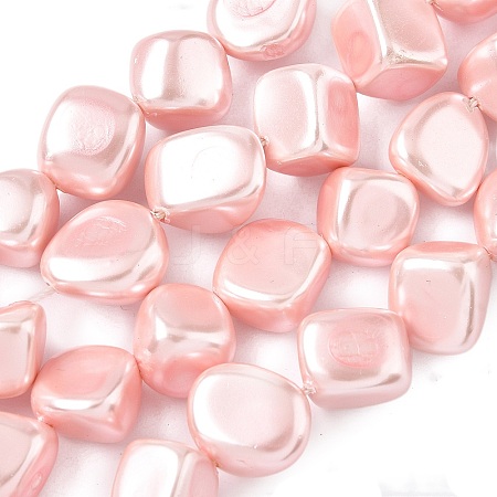 Electroplated Shell Pearl Beads Strands BSHE-D301-02B-1
