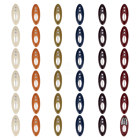 36Pcs Resin Safety Pin Brooches JEWB-OC0001-12-1