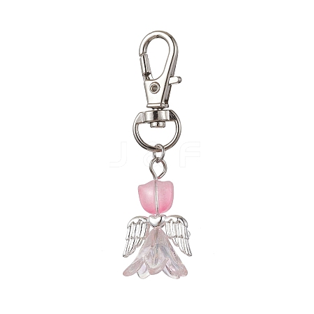 Angel Glass Pendant Decorations HJEW-JM01627-05-1