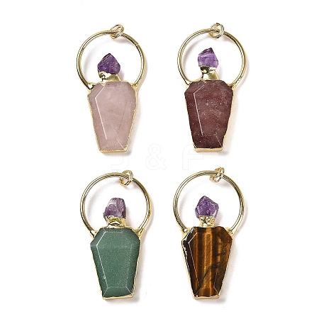 Natural Mixed Stone Big Pendants with Natural Amethyst G-G004-02G-1