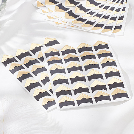 8Pcs Retro Hot Stamping Paper Photo Corner Self-Adhesive Stickers AJEW-LP0002-23-1