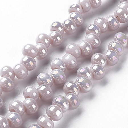 Electroplate Glass Beads Strands X-EGLA-Q109-B06-1