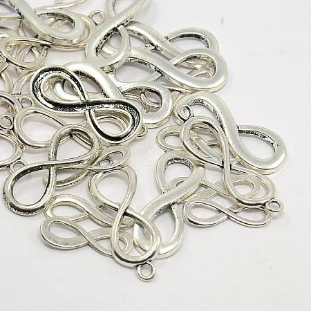 Mixed Antique Silver Vintage Alloy Infinity Links connectors TIBEP-X0035-AS-LF-1