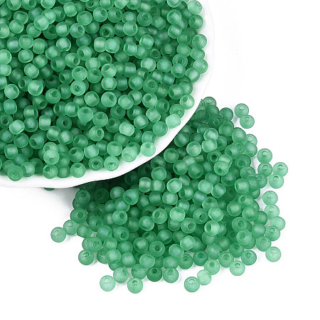 FGB Frosted Transparent Glass Seed Beads SEED-N013-02A-09-1