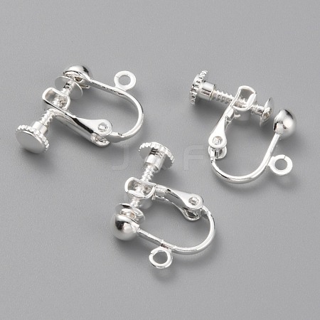 Brass Clip-on Earring Findings KK-Z007-21S-1