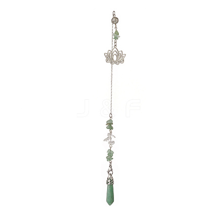 Natural Green Aventurine Pointed Dowsing Pendulums PALLOY-JF02009-04-1