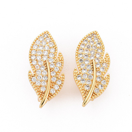 Brass Micro Pave Clear Cubic Zirconia Twister Clasps LS-KK-S354-321-NF-1