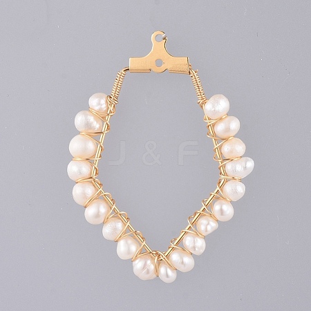 Natural Cultured Freshwater Pearl Pendants PALLOY-JF00414-03-1