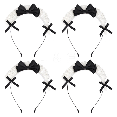 Cloth Bowknot Hair Bands for Women Girl OHAR-WH0029-12A-1
