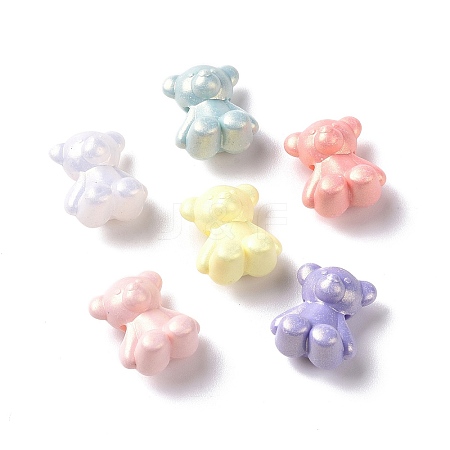 Opaque Acrylic Glitter Beads OACR-E010-06-1