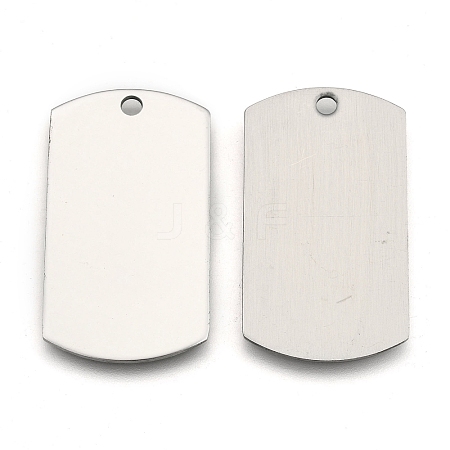Non-Tarnish 201 Stainless Steel Rectangle Mirror Polished Finish Stamping Blank Tag Pendants X-STAS-S031-03-1