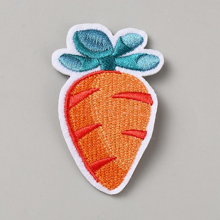 Carrot Computerized Embroidery Polyester Iron on/Sew on Patches PATC-WH0003-56-1