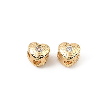 Brass Clear Cubic Zirconia Beads KK-D106-02G-1
