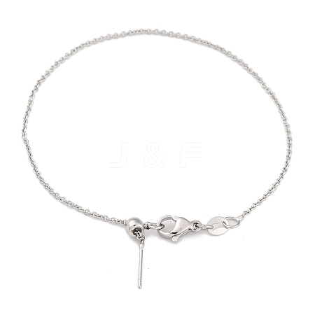 Brass Cable Chains Bracelets for Women BJEW-G735-09P-1