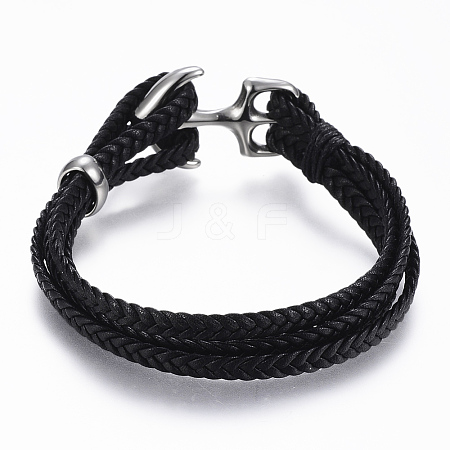 PU Leather Cord Multi-strand Bracelets BJEW-F288-30P-1