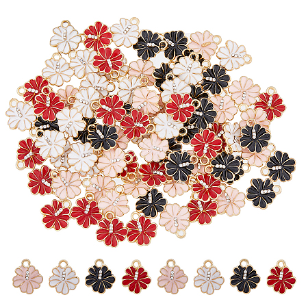 DICOSMETIC 80Pcs 4 Colors  Alloy Enamel Charms FIND-DC0003-43-1