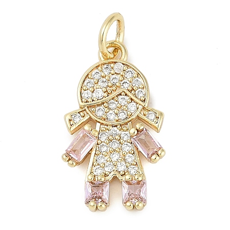 Rack Plating Brass Micro Pave Cubic Zirconia Pendants KK-H509-39G-01-1