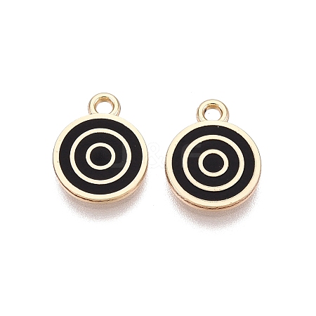 Rack Plating Alloy Enamel Pendants ENAM-N070-01B-02G-01-1