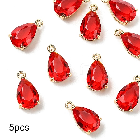 5Pcs Transparent Glass Charms GLAA-YW0004-41C-1