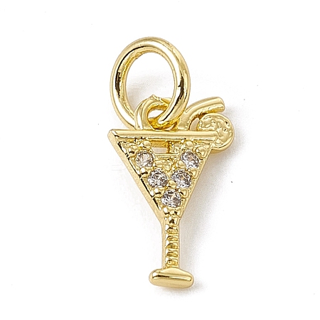 Brass Micro Pave Cubic Zirconia Charms ZIRC-F132-15G-1