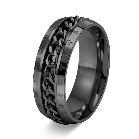 Rotatable Titanium Steel Finger Ring PW-WG0C89D-24-1