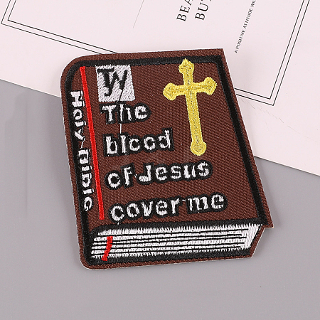 Holy Bible Book Computerized Embroidery Cloth Iron on/Sew on Patches DIAM-PW0015-15-1