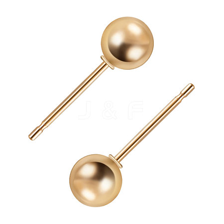 Brass Ball Ear Stud Findings KK-BC0003-68G-1