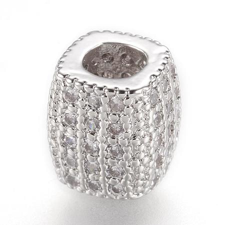 Brass Micro Pave Cubic Zirconia Beads ZIRC-F062-14P-1