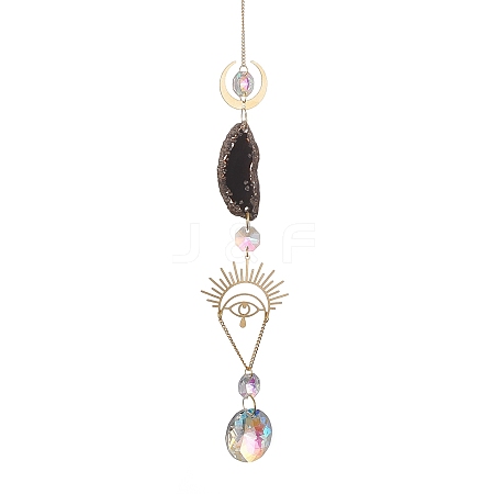 Brass & Crystal Suncatchers HJEW-G018-04A-G-1