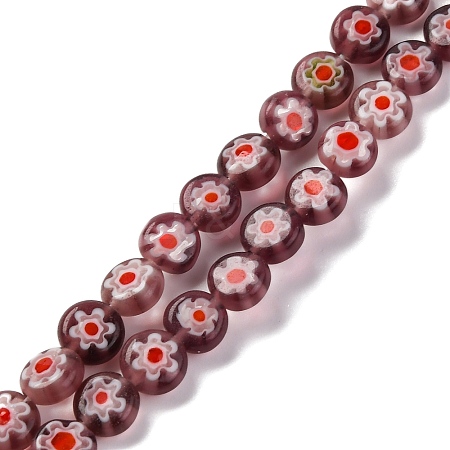 Handmade Millefiori Lampwork Beads Strands LAMP-G164-11J-1