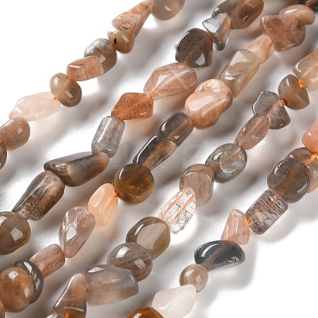 Natural Black Sunstone Beads Strands G-P497-01C-16-1