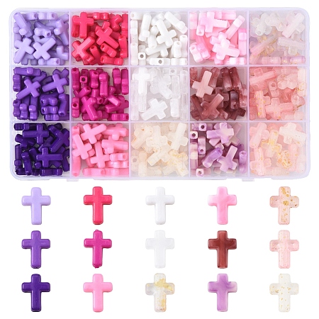 270Pcs 18 Styles Opaque Acrylic Beads SACR-FS0001-41B-1
