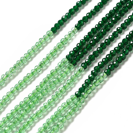 2 Colors Transparent Glass Beads Strands GLAA-G093-01I-1