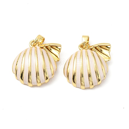 Brass Enamel Pearl Pendants KK-G533-16G-01-1
