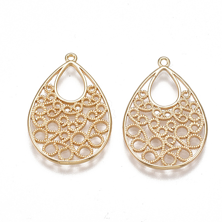 Brass Filigree Pendants KK-T038-396G-1