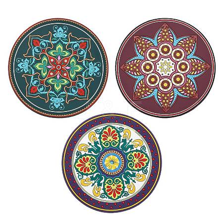 3 Pcs 3 Styles Creative Ethnic Style Silicone Coasters ST-CJ0008-11-1