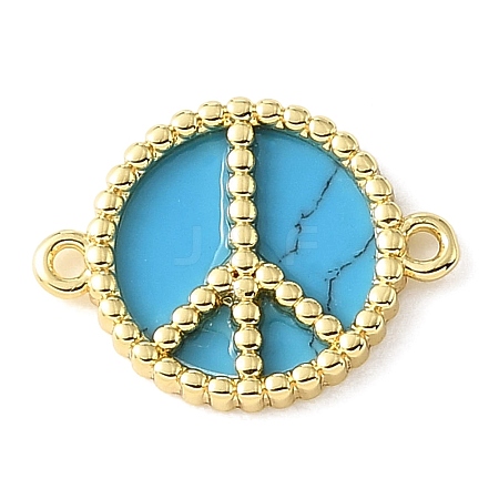 Brass & Synthetic Turquoise Connector Charms GG-CBA6938-17G-02-1