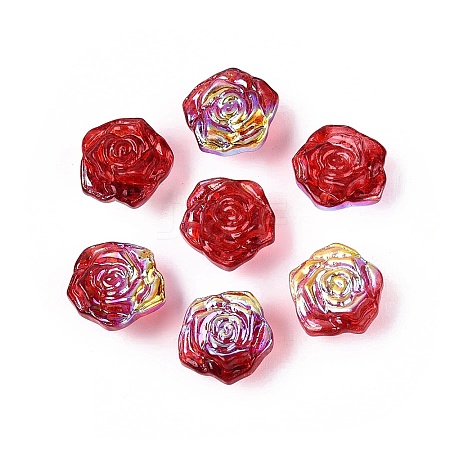 Electroplate Transparent Glass Beads Strands EGLA-N056-02A-06-1