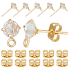 Beebeecraft 10Pcs Diamond Shape Brass Stud Earring Findings KK-BBC0012-63-1
