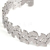 Non-Tarnish 304 Stainless Steel Hollow Flower Open Cuff Bangles for Women LS-BJEW-K241-03B-P-2