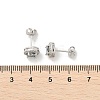 925 Sterling Silver Micro Pave Clear Cubic Zirconia Stud Earrings EJEW-U042-01P-5