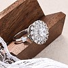 Sunflower Rotatable Open Cuff Rings for Women RJEW-C118-10P-2