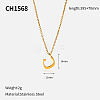 304 Stainless Steel Arabic Initial Letter Pendant Necklaces FS-WG7B6CA-03-1