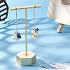 1 Pairs Natural Mixed Gemstone Chips & Pearl & Cubic Zirconia Cluster Dangle Stud Earrings EJEW-UN0002-26-3