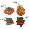 Christmas Theme DIY Diamond Painting Keychain Kit DRAW-PW0007-04-1