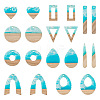  20Pcs 10 Styles Ocean Theme Transparent Resin & white Wood Big Pendants RESI-TA0001-88-2