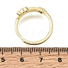 Brass Micro Pave Clear Cubic Zirconia Finger Rings for Women CU-CBAE7DF-12G-03-5